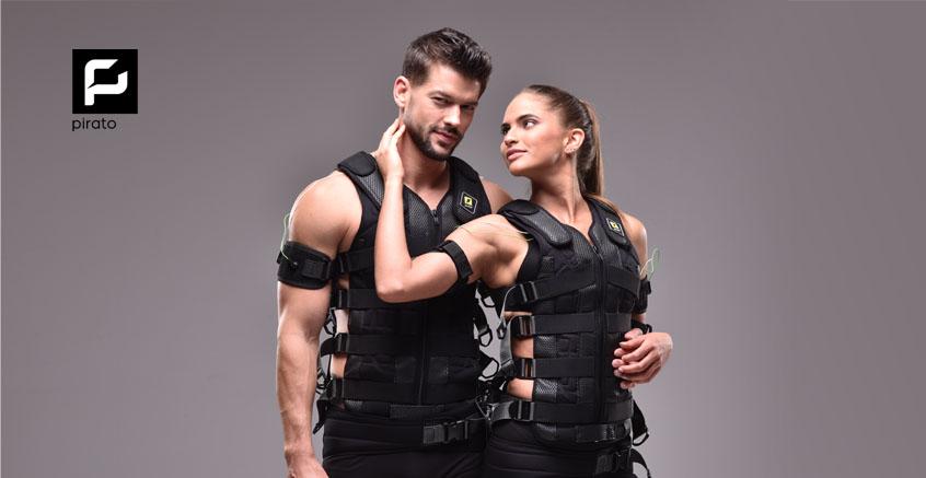 Pirato comes with durable EMS suits for studio use