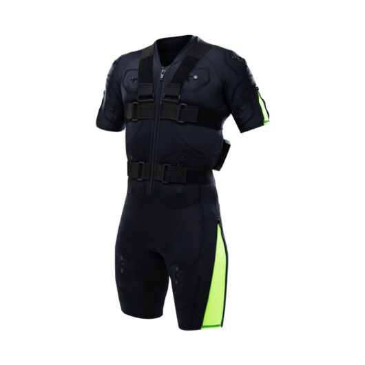 Hybrid Green EMS training suit with cables